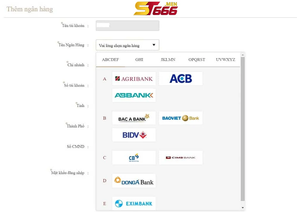 Điền thông tin cần thiết