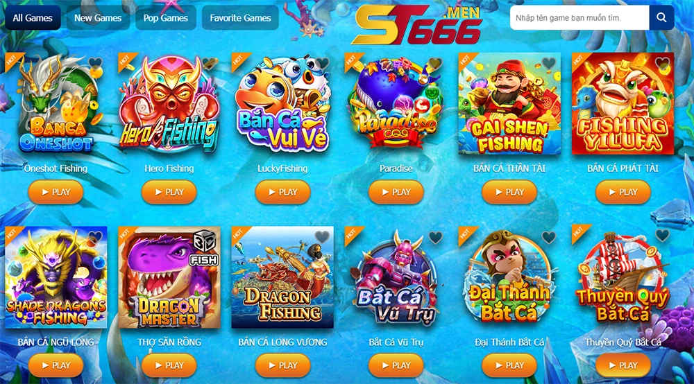 nhiều game bắn cá phong phú