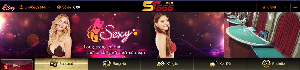 Sảnh SEXY cung cấp các trò chơi phổ biến