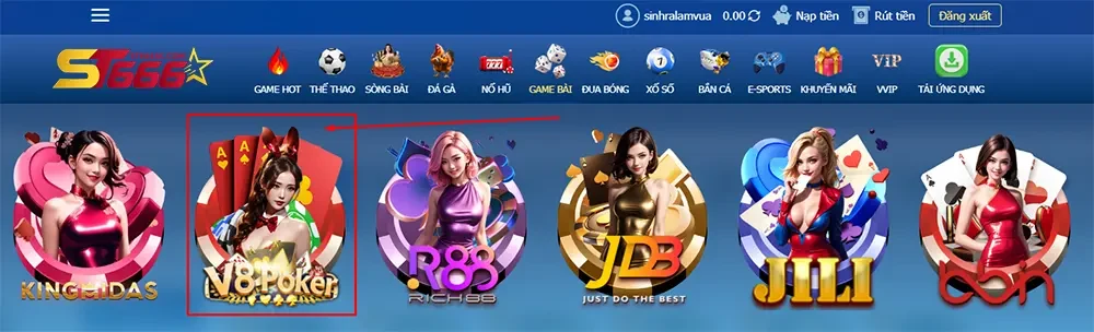 một nền tảng game bài trực tuyến